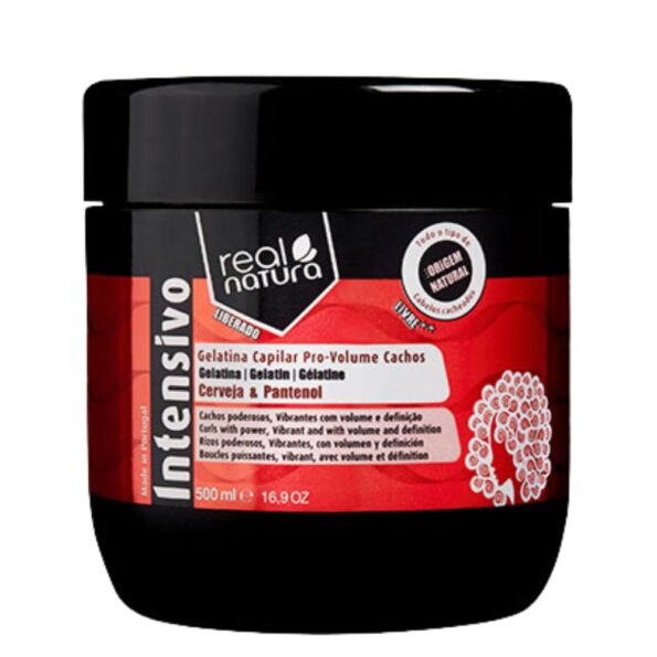 Real Natura Pro-Volumen Cachos Gelatina con Cerveza y Pantenol 500ml